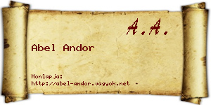Abel Andor névjegykártya