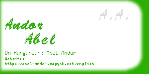 andor abel business card